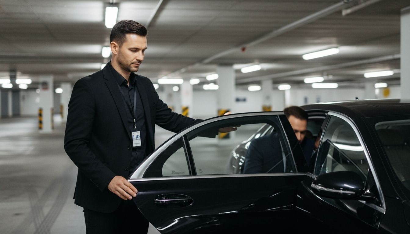 Security-Mitarbeiter vor Ort